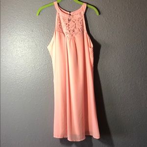 Pink lace top dress